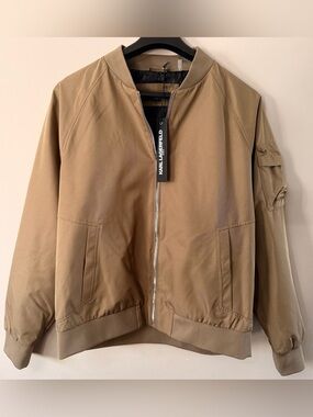 Karl Lagerfeld Men's Khaki Bomber Jacket(brand new)